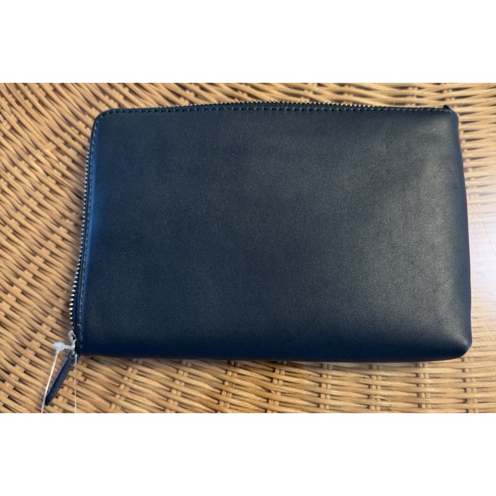 NEW Mark and Graham Black Leather commute Clutch Zippered organizer wallet